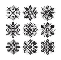 SNOWFLAKES COLLECTION ICON SILHOUETTE STYLE ELEMENT vector