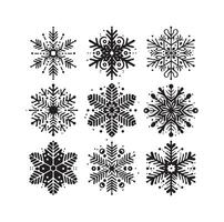 SNOWFLAKES COLLECTION ICON SILHOUETTE STYLE ELEMENT vector