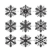 SNOWFLAKES COLLECTION ICON SILHOUETTE STYLE ELEMENT vector