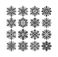 SNOWFLAKES COLLECTION ICON SILHOUETTE STYLE ELEMENT vector