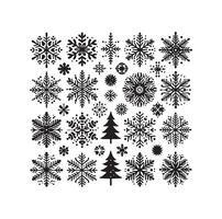 SNOWFLAKES COLLECTION ICON SILHOUETTE STYLE ELEMENT vector