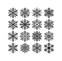 SNOWFLAKES COLLECTION ICON SILHOUETTE STYLE ELEMENT vector