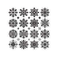 SNOWFLAKES COLLECTION ICON SILHOUETTE STYLE ELEMENT vector