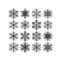 SNOWFLAKES COLLECTION ICON SILHOUETTE STYLE ELEMENT vector