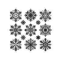 SNOWFLAKES COLLECTION ICON SILHOUETTE STYLE ELEMENT vector