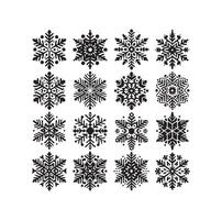 SNOWFLAKES COLLECTION ICON SILHOUETTE STYLE ELEMENT vector
