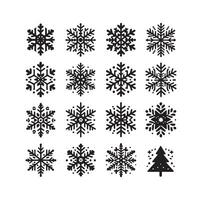 SNOWFLAKES COLLECTION ICON SILHOUETTE STYLE ELEMENT vector