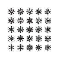 SNOWFLAKES COLLECTION ICON SILHOUETTE STYLE ELEMENT vector