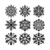 SNOWFLAKES COLLECTION ICON SILHOUETTE STYLE ELEMENT vector