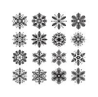 SNOWFLAKES COLLECTION ICON SILHOUETTE STYLE ELEMENT vector