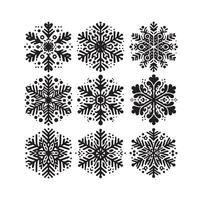 SNOWFLAKES COLLECTION ICON SILHOUETTE STYLE ELEMENT vector