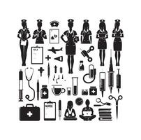 Nurse icon element set illustration vector