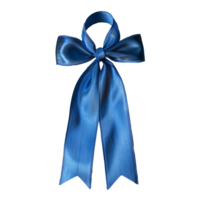 A blue ribbon with a bow is displayed on a transparent background png