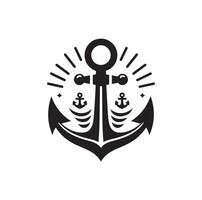 Anchor icon silhouette style vector