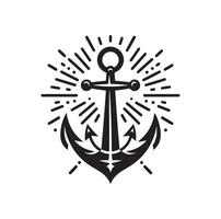 Anchor icon silhouette style vector