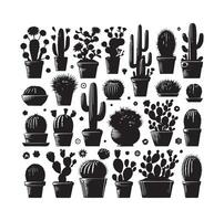 ilustración de conjunto de cactus vector