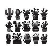 ilustración de conjunto de cactus vector