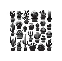 ilustración de conjunto de cactus vector