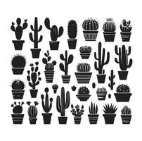 ilustración de conjunto de cactus vector