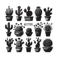 ilustración de conjunto de cactus vector