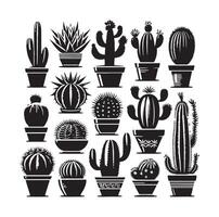 ilustración de conjunto de cactus vector