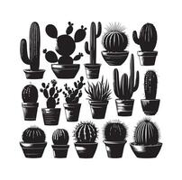 ilustración de conjunto de cactus vector