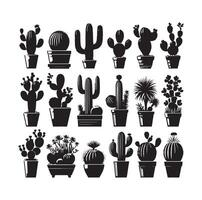 ilustración de conjunto de cactus vector