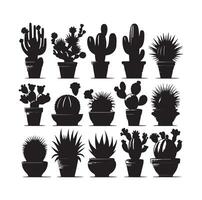 ilustración de conjunto de cactus vector