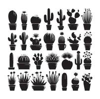 ilustración de conjunto de cactus vector