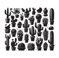 ilustración de conjunto de cactus vector