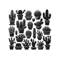 ilustración de conjunto de cactus vector