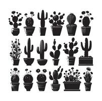 ilustración de conjunto de cactus vector