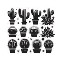 ilustración de conjunto de cactus vector