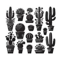 ilustración de conjunto de cactus vector