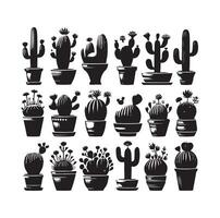 ilustración de conjunto de cactus vector