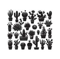 ilustración de conjunto de cactus vector