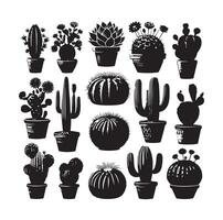 ilustración de conjunto de cactus vector