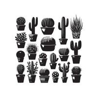 ilustración de conjunto de cactus vector