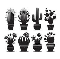 ilustración de conjunto de cactus vector