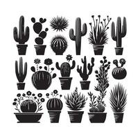 ilustración de conjunto de cactus vector