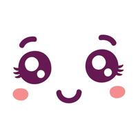 mano dibujado plano diseño kawaii cara colección vector