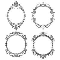 Hand drawn doodle frames collection vector