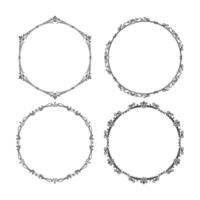 hand drawn ornamental frame collection on white background vector