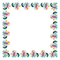 hand drawn spring floral frame concept vector