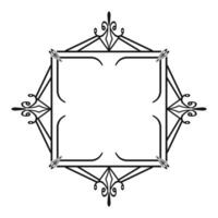 hand drawn doodle frame on white vector