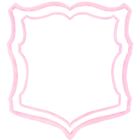 rosado cresta acuarela clipart, mano dibujado Boda victoriana marco ilustración. png