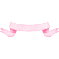 aguarela Rosa fita bandeira ilustração, suave menina estético decoração. png