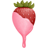 Chocolat couvert fraise aquarelle clipart, valentines journée sucré traiter illustration. png