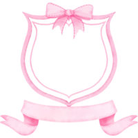 rosado couette arco cresta acuarela clipart, Boda victoriano Arte marco y cinta ilustración. png