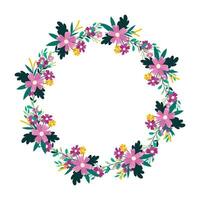 hand drawn spring floral frame concept vector